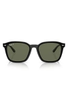 Ray Ban Ray-ban 66mm Polarized Oversize Square Sunglasses In Black