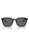 Ray Ban Ray-ban 66mm Polarized Oversize Square Sunglasses In Black