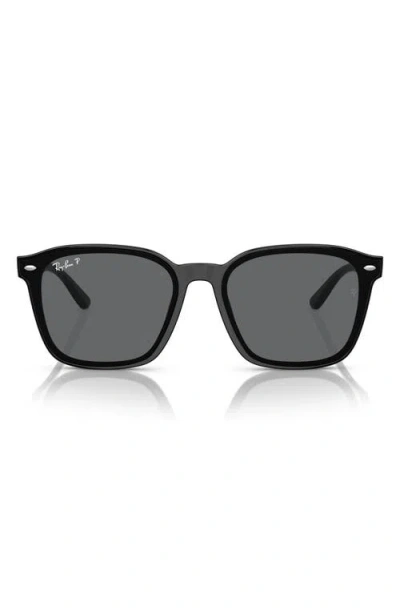 Ray Ban Ray-ban 66mm Polarized Oversize Square Sunglasses In Black