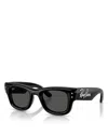 Ray Ban Ray-ban A$ap Wayfarer Puffer Crystal Edition Square Sunglasses, 47mm In Black