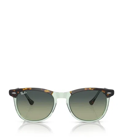 Ray Ban Eagle Eye Round-frame Sunglasses In Havana_on_transparent_green_green