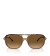 Ray Ban Womens Gold Rb2205 Rectangle-frame Acetate Sunglasses In Gold