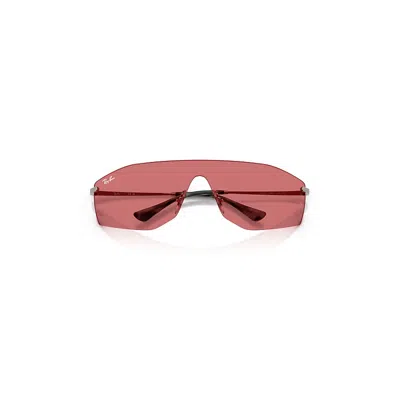 Ray Ban Alix Bio-based Sunglasses Gunmetal Frame Red Lenses 01-41 In Gray