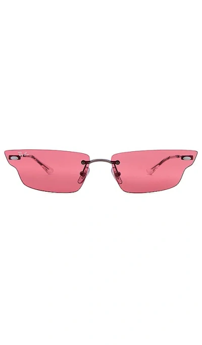 Ray Ban Anh Sunglasses In Gunmetal & Red