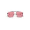 Ray Ban Ari Bio-based Sunglasses Gunmetal Frame Pink Lenses 56-16 In Gunmetal