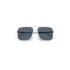 Ray Ban Ari Bio-based Sunglasses Silver Frame Blue Lenses Polarized 56-16 In Silver