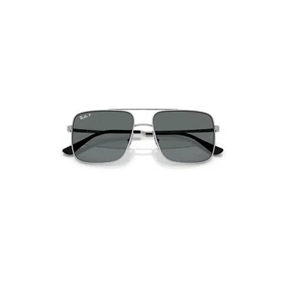 Ray Ban Ari Bio-based Sunglasses Silver Frame Grey Lenses Polarized 54-16
