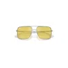 Ray Ban Ari Bio-based Sunglasses Silver Frame Yellow Lenses 56-16 In Silver