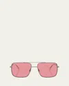 Ray Ban Ari Bio-based Sunglasses Gunmetal Frame Pink Lenses 56-16 In Gunmetal
