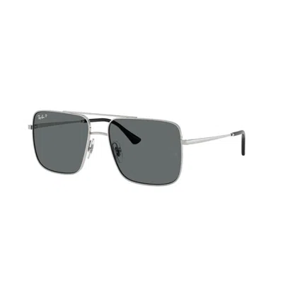 Ray Ban Ari Polarized Dark Grey Square Unisex Sunglasses Rb3758 003/81 56