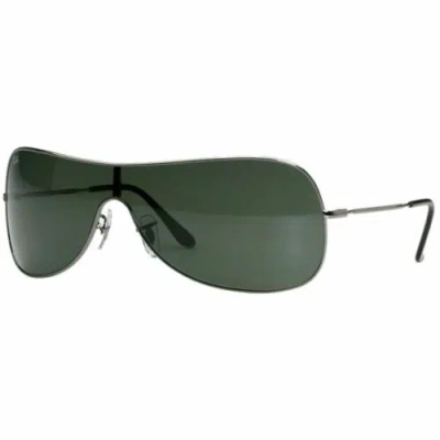 Pre-owned Ray Ban Authentic Ray-ban Men's Sunglasses Gunmetal W/green Lens Rb3211 004/71