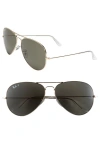 Ray Ban Aviator 55mm Sunglasses In Small Gold Polarized