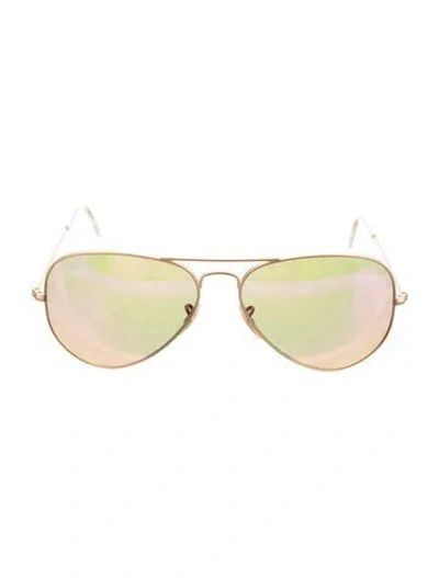 Pre-owned Ray Ban Aviator Aviator Sunglasses In Gold