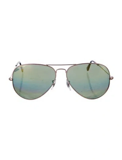 Pre-owned Ray Ban Aviator Aviator Sunglasses In Green