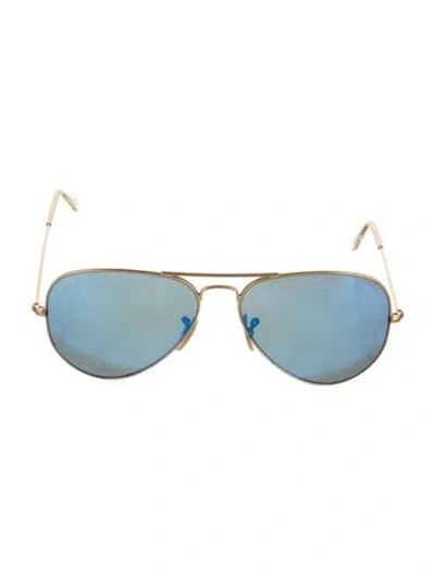 Pre-owned Ray Ban Aviator Classic Aviator Sunglasses In Gold