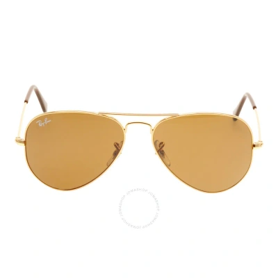 Ray Ban Aviator Classic B-15 Brown Pilot Unisex Sunglasses Rb3025 001/33 55