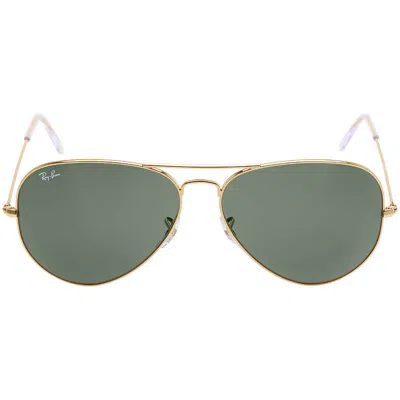 Ray Ban Aviator Classic Green Classic G-15 Unisex Sunglasses Rb3025 001 62 In Gold