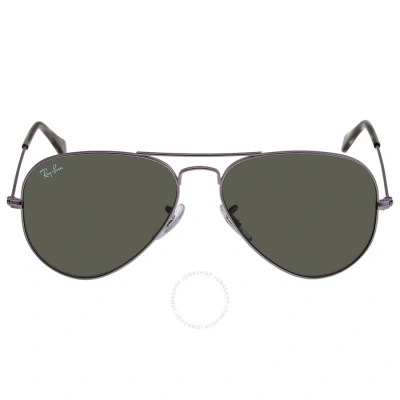 Ray Ban Aviator Classic Green Classic G-15 Unisex Sunglasses Rb3025 919031 55 In Green / Grey