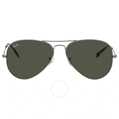 Ray Ban Aviator Classic Green Classic G-15 Unisex Sunglasses Rb3025 919031 58 In Green / Grey