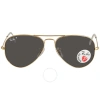 Ray Ban Aviator Classic Polarized Black Pilot Unisex Sunglasses Rb3025 919648 55 In Black / Gold