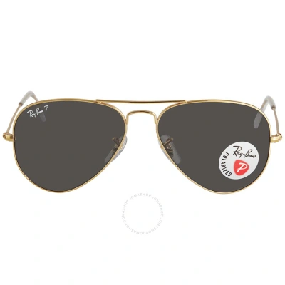 Ray Ban Aviator Classic Polarized Black Pilot Unisex Sunglasses Rb3025 919648 55 In Black / Gold