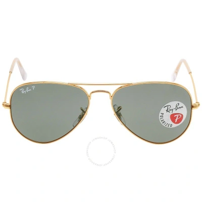 Ray Ban Aviator Classic Polarized Green Classic G-15 Unisex Sunglasses Rb3025 001/58 55