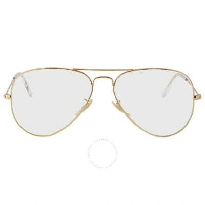 Ray Ban Aviator Clear Evolve Grey Photochromatic Unisex Sunglasses Rb3025 001/5f 58 In Gold / Grey