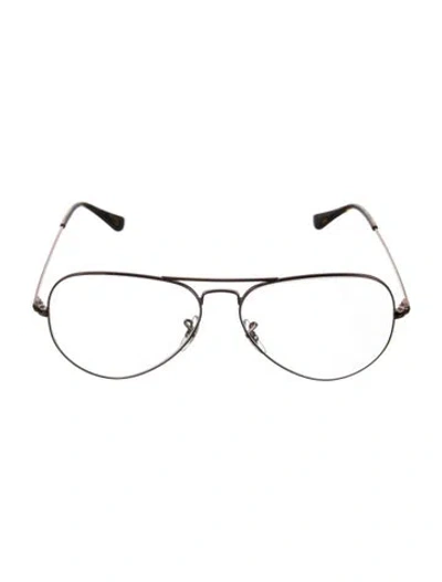 Pre-owned Ray Ban Aviator Clear Sunglasses In Black