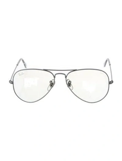 Pre-owned Ray Ban Aviator Clear Sunglasses In Black