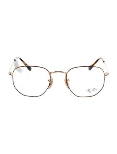 Pre-owned Ray Ban Aviator Eyeglasses In Gold