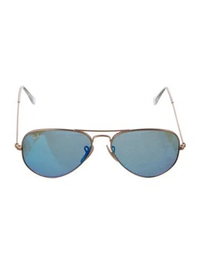Pre-owned Ray Ban Aviator Flash Lenses Aviator Sunglasses