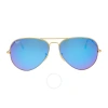 Ray Ban Aviator Flash Lenses Blue Unisex Sunglasses Rb3025 112/17 62 In Blue