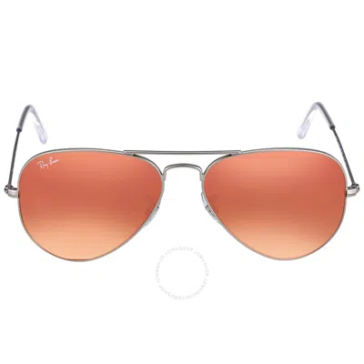 Ray Ban Aviator Flash Lenses Copper Unisex Sunglasses Rb3025 019/z2 55 In Metallic
