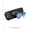 Ray Ban Aviator Flash Lenses Polarized Blue Unisex Sunglasses Rb3025 112/4l 58 In Blue / Gold
