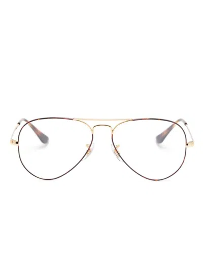 Ray Ban Aviator-frame Glasses In Brown