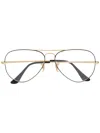 Ray Ban Aviator Frame Glasses In Gold