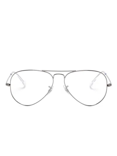 Ray Ban Aviator-frame Glasses In Silver