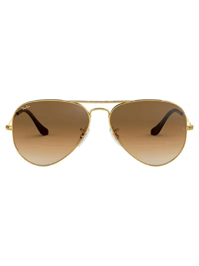 Ray Ban Aviator Metal Ii 58mm Gradient Pilot Sunglasses In Gold/ Brown Gradient