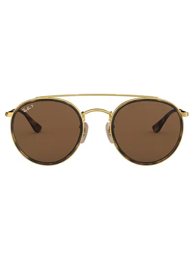 Ray Ban Aviator-frame Sunglasses In Gold