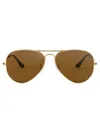 Ray Ban Aviator Classic Sunglasses Gold Frame Brown Lenses 62-14 In Brown