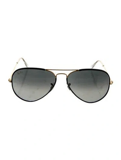 Pre-owned Ray Ban Aviator Full Color Legend Aviator Sunglasses In Black