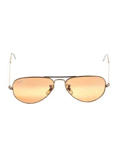 Pre-owned Ray Ban Aviator Gradient Aviator Sunglasses In Gold