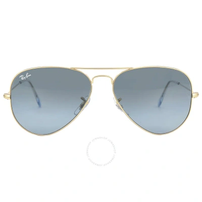 Ray Ban Aviator Gradient Blue Unisex Sunglasses Rb3025 001/3m 58 In Blue / Gold
