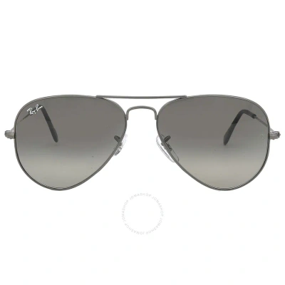 Ray Ban Aviator Gradient Grey Unisex Sunglasses Rb3025 004/71 55 In Grey / Gun Metal / Gunmetal