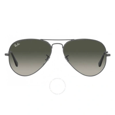 Ray Ban Aviator Gradient Grey Unisex Sunglasses Rb3025 004/71 62 In Grey / Gun Metal / Gunmetal
