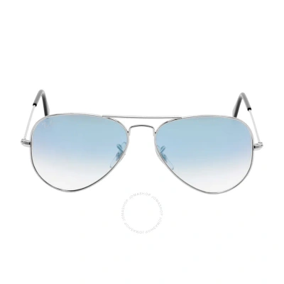 Ray Ban Aviator Gradient Light Blue Gradient Unisex Sunglasses Rb3025 003/3f 55 In Blue / Silver
