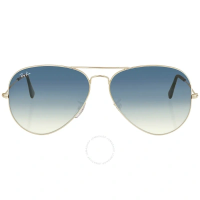 Ray Ban Aviator Gradient Light Blue Gradient Unisex Sunglasses Rb3025 003/3f 62 In Blue / Silver
