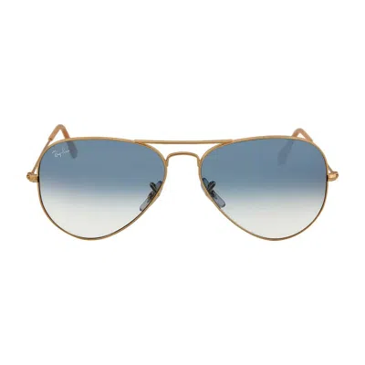 Ray Ban Aviator Gradient Light Blue Unisex Sunglasses Rb3025 001/3f 58 In Gold