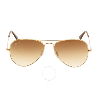 Ray Ban Aviator Gradient Light Brown Pilot Unisex Sunglasses Rb3025 001/51 55 In Brown / Gold