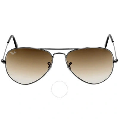 Ray Ban Aviator Gradient Light Brown Unisex Sunglasses Rb3025 004/51 55 In Brown Gradient